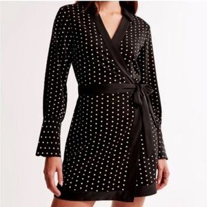 Abercrombie and Fitch - Black Polka Dot Wrap Mini Dress